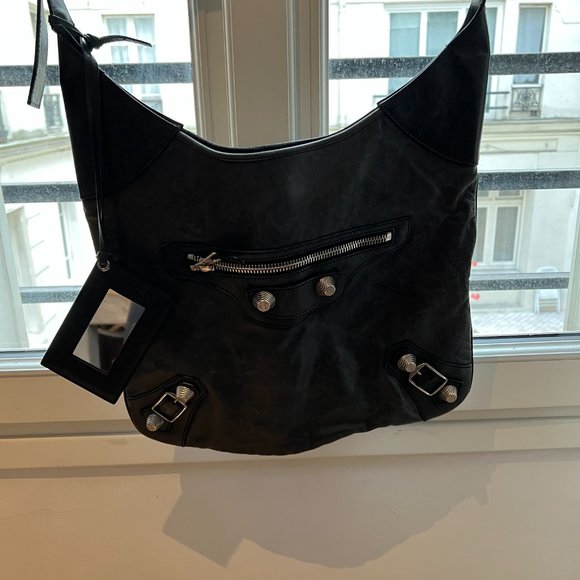 Balenciaga Black Motocross Agneau Giant Hobo Bag - Picture 4 of 8